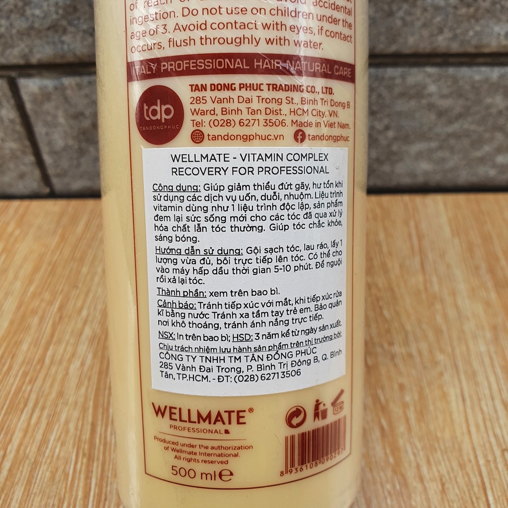[Wellmate-chính hãng] [MẪU MỚI] Phục hồi vitamin Wellmate Chai số 1 500ML