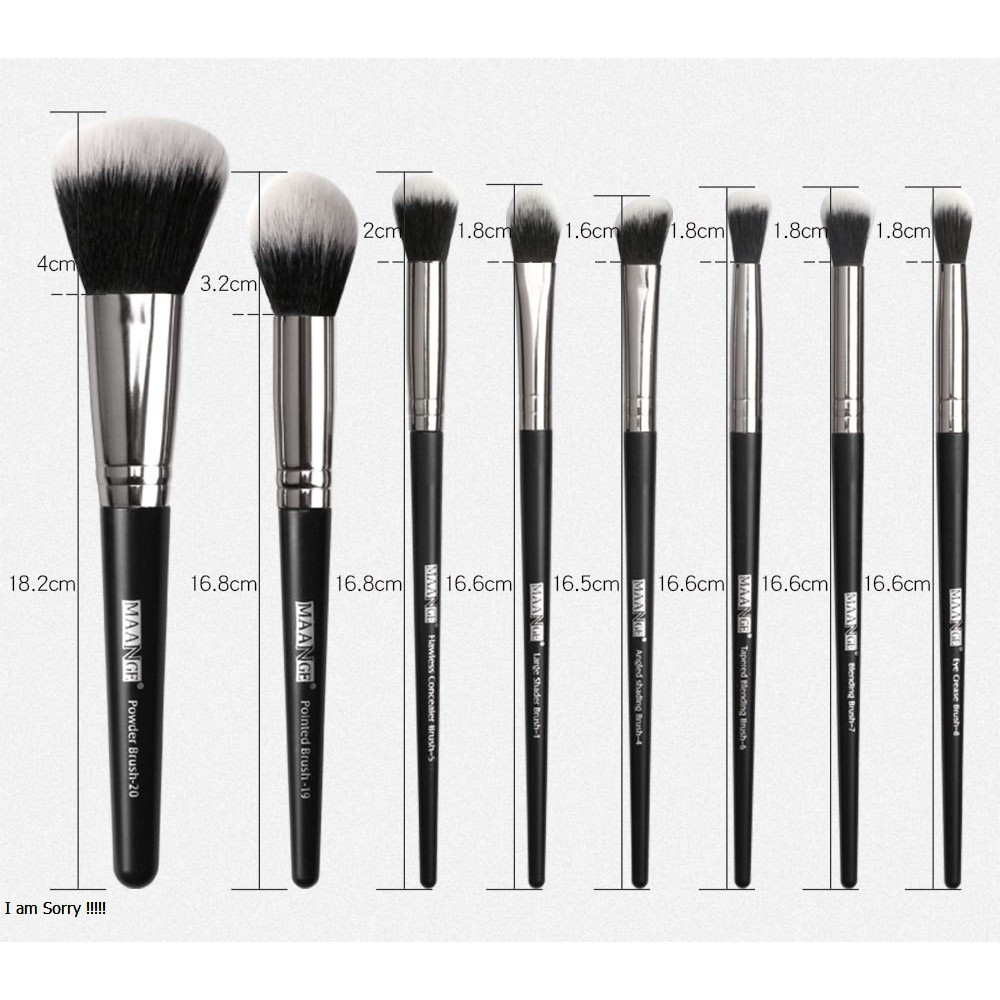 Bộ cọ makeup cá nhân Maange 15 cây có bao cọ kèm theo