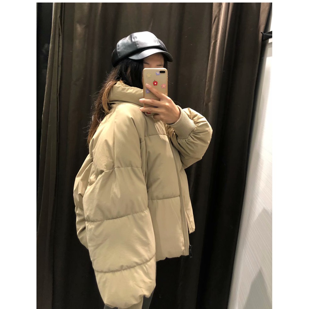 ÁO KHOÁC PHAO NỮ ZARA XUẤT DƯ TUỒN CAO CỔ CHẦN BÔNG DÁNG RỘNG MÀU BE/ĐEN/TRẮNG - 4341/202