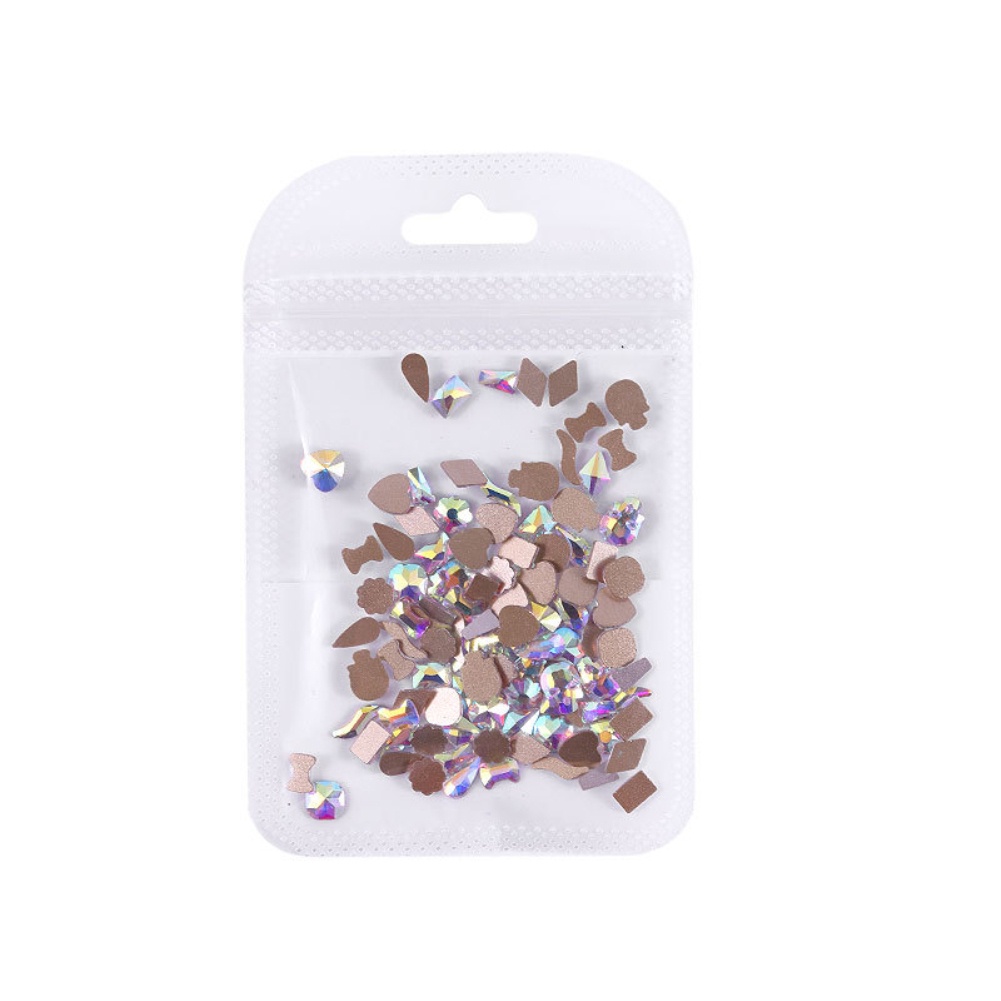 Set 50 / 10 Phụ Kiện Đính Trang Trí Móng Tay Họa Tiết Dải Ngân Hà / Vuông / Nhiều Màu Sắc
