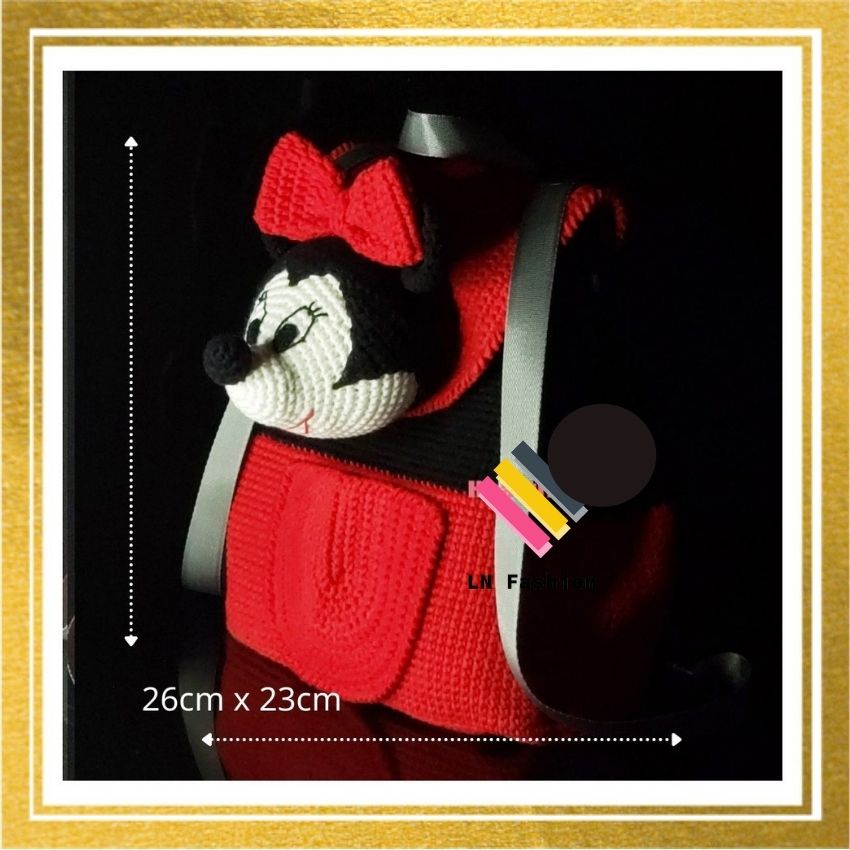 Thời trang cho bé , balo móc len thủ công cao cấp hình Micky - minnie - LN_Fashion