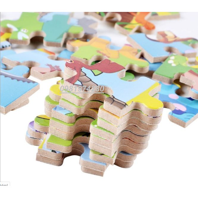 Ghép hình puzzle 60 mảnh hộp sắt nhiều mẫu