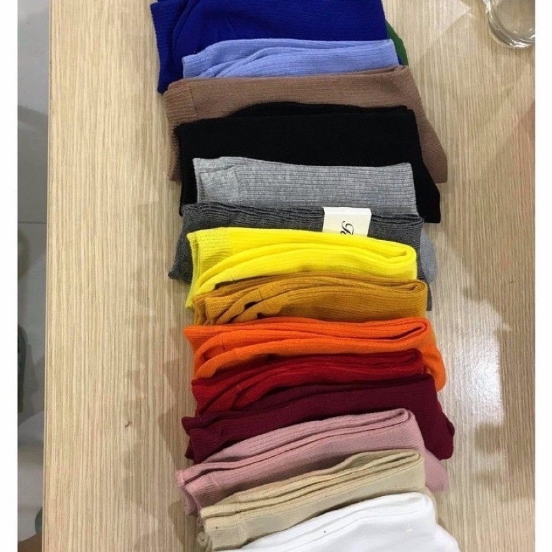 Tất cao cổ nhún cổ nhiều màu Meo shop Lẻ màu sale sốc - vớ cao cổ giá rẻ