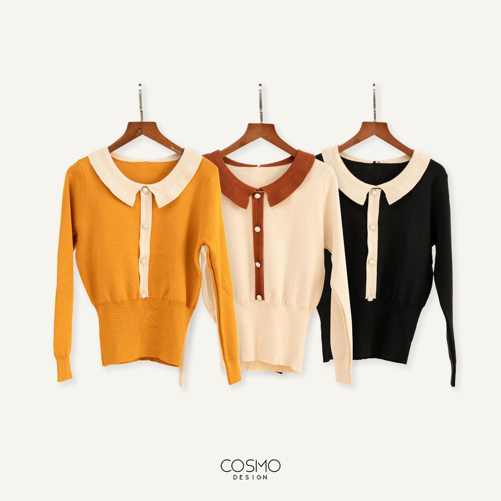 [COSMO Design]Áo Len Nhập Khẩu - Tay Dài Cổ Kem