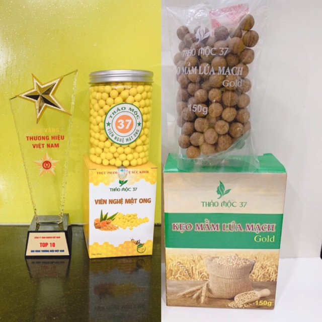 [Tặng kẹo mầm lúa mạch gold 150v] khi mua hũ to viên tinh bột nghệ mật ong 37