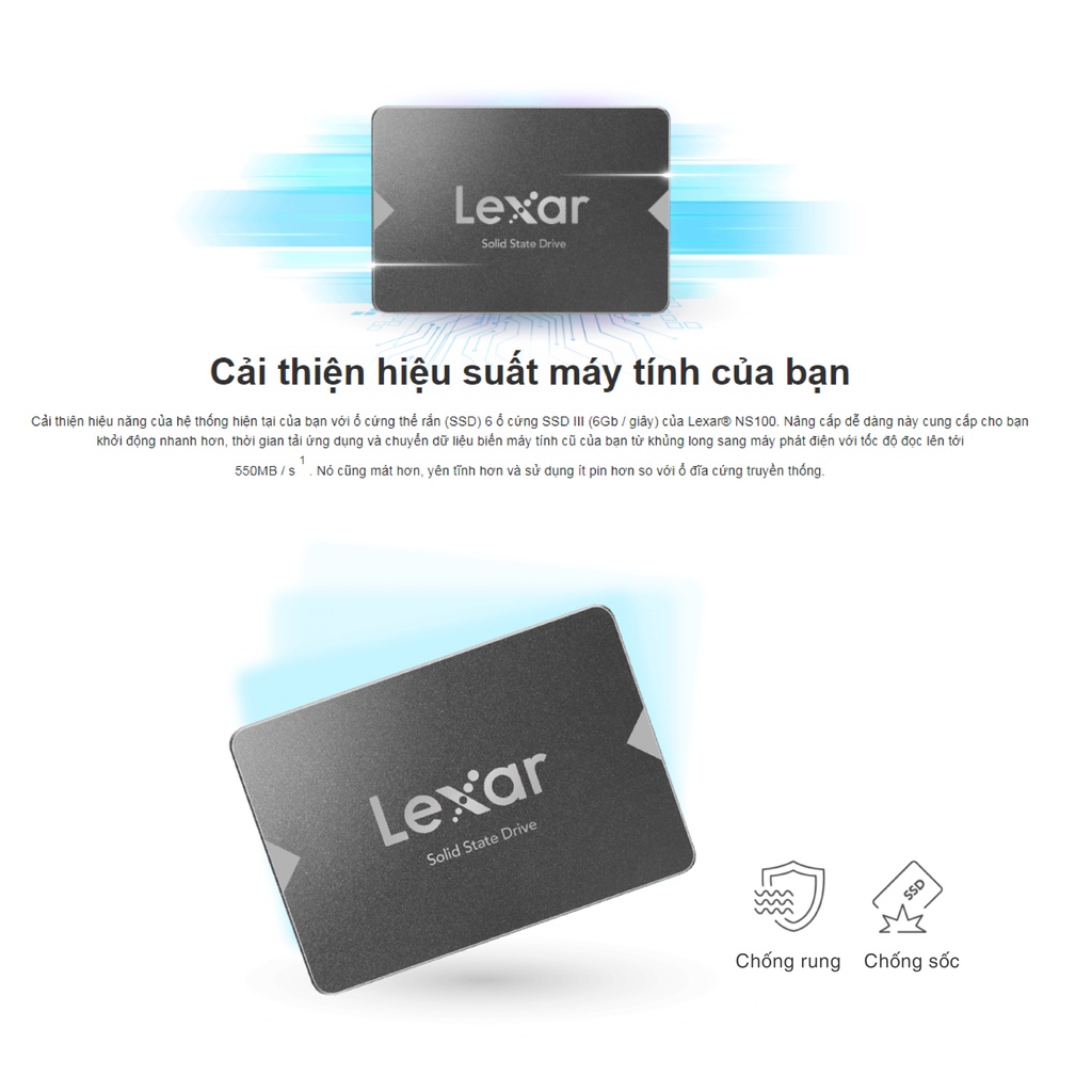 Ổ cứng SSD Lexar NS100 2.5-Inch SATA III - Hàng Chính Hãng Bảo hành 36 tháng