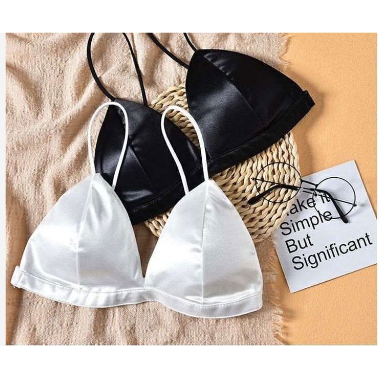 Áo Ngực Không Gọng Satin, Áo Bra Nữ Phi lụa bóng Cao Cấp Siêu đẹp Bra9606
