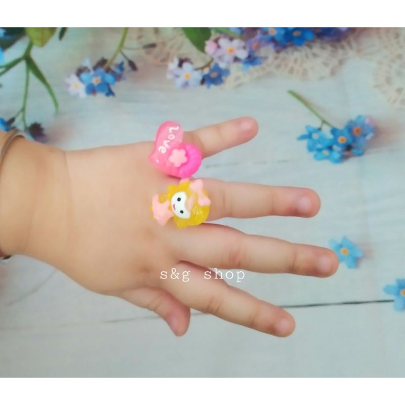 ( Hot ) Set 3 nhẫn nhựa hoạt hình cute cho bé gái