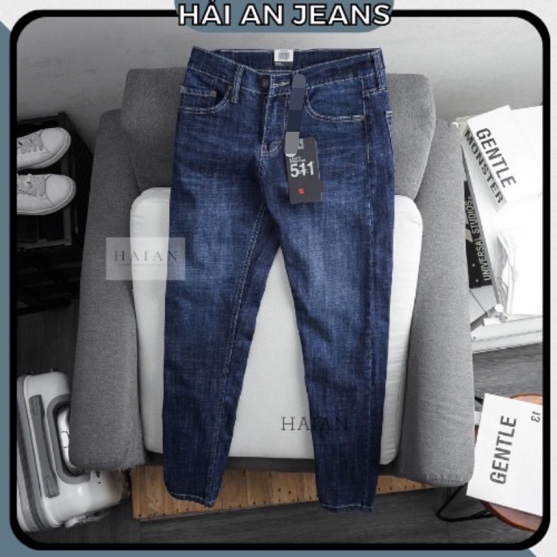 Quần jean Nam Vnxk XANH ĐẬM chất bò hàng VNXK cao cấp sành điệu ống đứng- jean co giãn xuất dư xịn