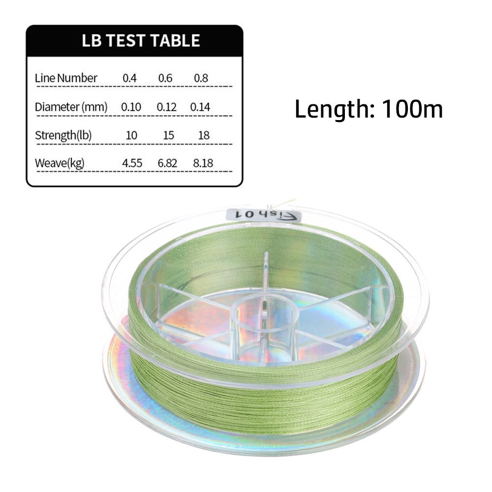 Cuộn Dây Câu Cá PE Bện 4 Sợi 100m Chống Mài Mòn Nhiều Màu Sắc