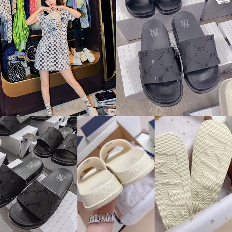 [ảnh thật/hàng xuất]Dép Ml.B YANKEES 2 màu Đen-Be (Hàng sẵn)