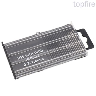 Bits bộ 20 mũi khoan xoắn hss 0.3-1.6mm