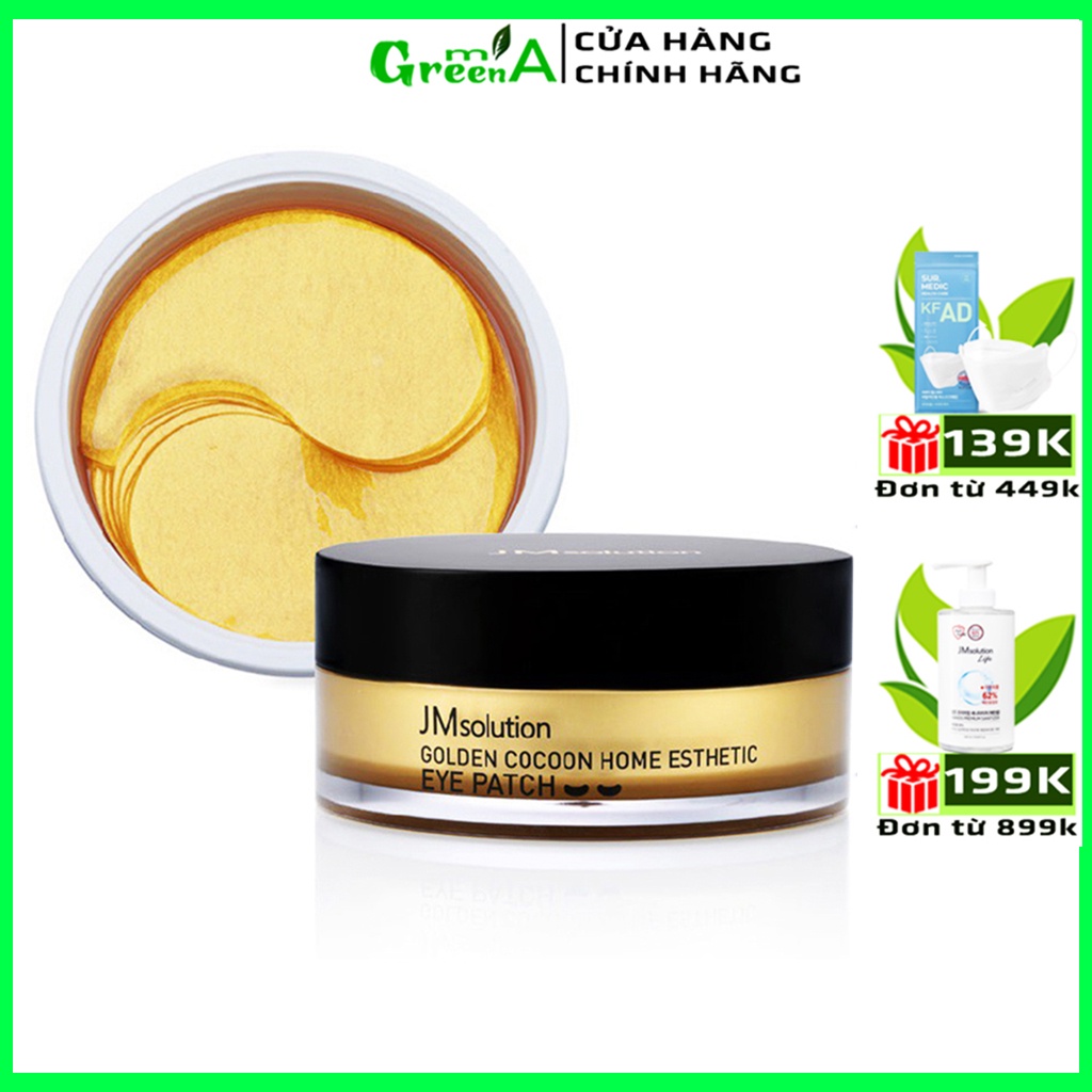 Mặt Nạ Mắt JM SOLUTION Kén Tằm Cải Thiện Nếp Nhăn, Chống Lão Hóa Jmsolution Golden Cocoon Home Esthetic Eye Patch