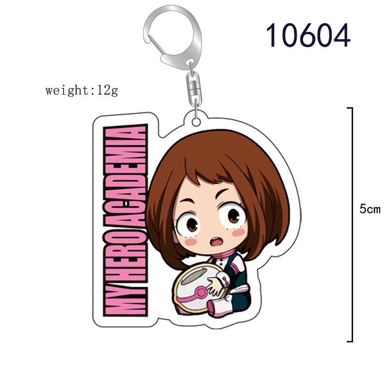 ( Mica trong acrylic ) Móc khóa IN HÌNH BOKU NO HERO ACADEMIA HỌC VIỆN ANH HÙNG ver Ngồi Ôm Đồ Có Chữ anime chibi