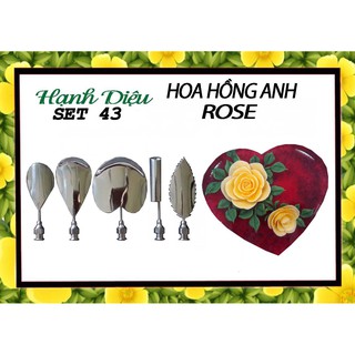 kim 3d set 42 kim hoa hồng nở lớn bộ 5 kim