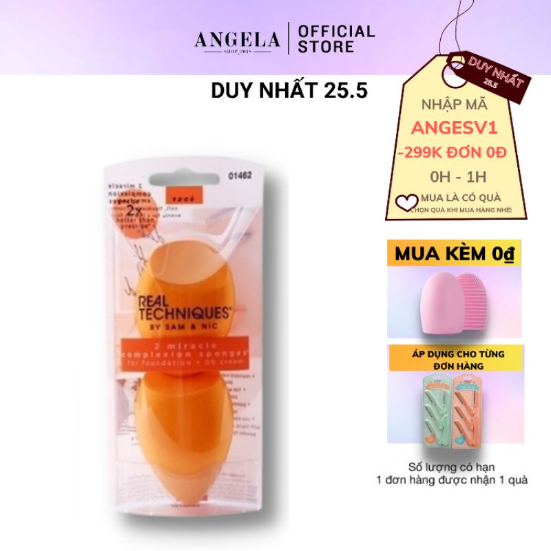 Mút Tán Kem Nền Real Techniques Miracle Complexion Sponge ( SET 2 CÁI)