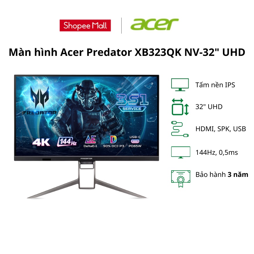 Màn hình máy tính Acer Predator XB323QK NV - 32 inch UHD