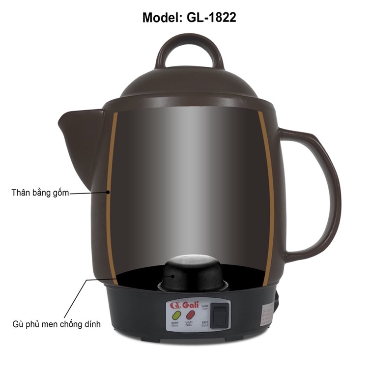 Ấm sắc điện Gali GL-1822