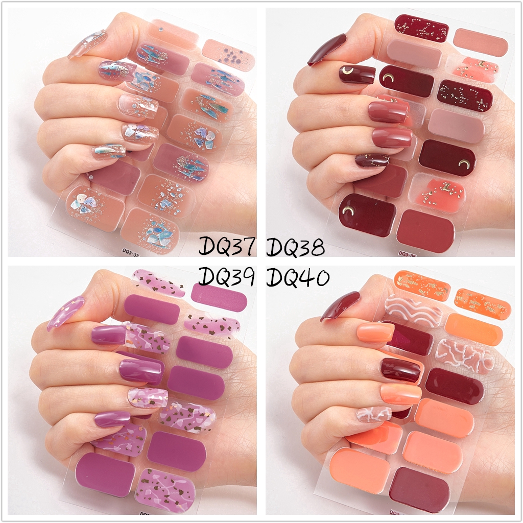 Bộ 14 Tấm Hình Dán 3d Trang Trí Móng Tay