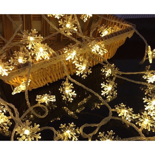 ĐÈN NHÁY BÔNG TUYẾT 10m DECOR TRANG TRÍ NOEL TẾT[GIA DỤNG RẺ]