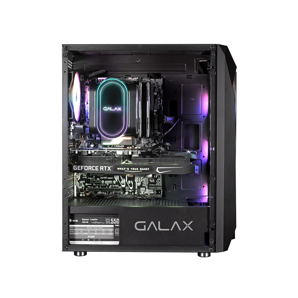 Vỏ case máy tính GALAX REVOLUTION-05 Black/White  - TẶNG KÈM 4 FAN RGB  - Chính hãng BH 12T