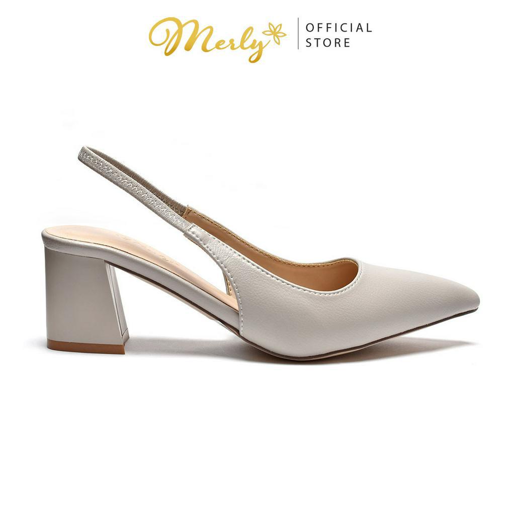 Giày Slingback cao gót Merly 1494, Giày sandal nữ size lớn