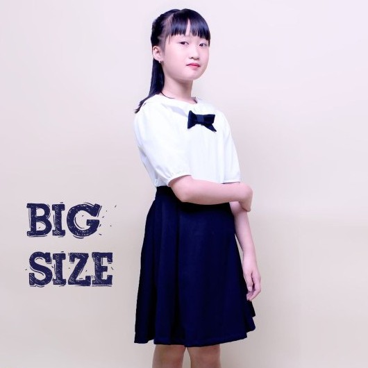 Đầm học sinh nữ cổ sen đính nơ ngực TỪ 35KG -70kg( big size),đồng phục học sinh cấp 1,2,3,đi học xinh xắn bé gái GDP012