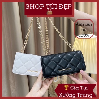 Túi cnk trần ô trám size 21 hàng đẹp bản dây xích mới nhất(dập logo nổi, video tự quay)
