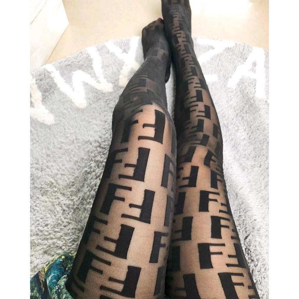 Quần Tất In Chữ Màu Đen Thiết Kế Đơn Giản Sang Trọng Dành Cho Phụ Nữ