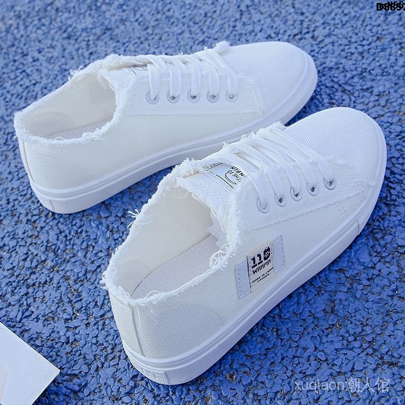 Giày lười vải canvas đế bằng hở gót phong cách Hàn Quốc thời trang xuân hè cho học sinh