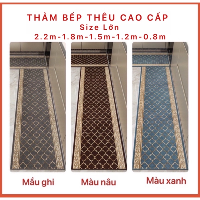 Thảm bếp thêu siêu thấm chống trượt size dài