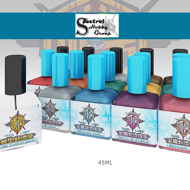 Sơn kẻ Panel line series metallic color tools hobby QW model Black silver gold metali red blue green cyan