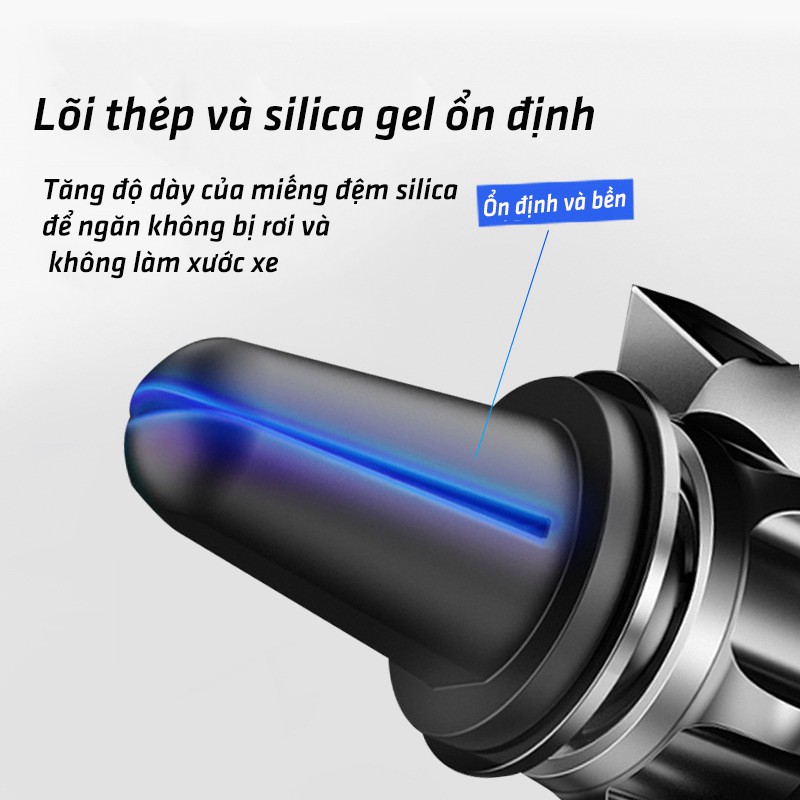 Gía đỡ kẹp điện thoại cho xe hơi gắn khe máy lạnh xe hơi , khung 3 cố định điện thoại chắc chắn TIME HOME