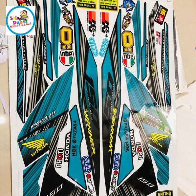 Tem rời Winner Sọc xanh đen 3 lớp ko bay màu