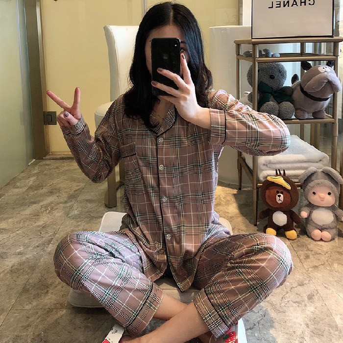 Bộ pyjama dài tay mặc thu đông cho nữ 0608BP