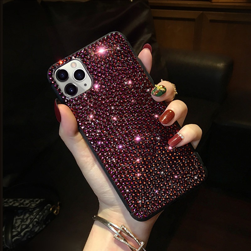 Ốp Điện Thoại tpu Mềm Chống Sốc Đính Đá Lấp Lánh Cho iphone 14 13 12 pro max 7 8 plus 11 pro x xr xs max