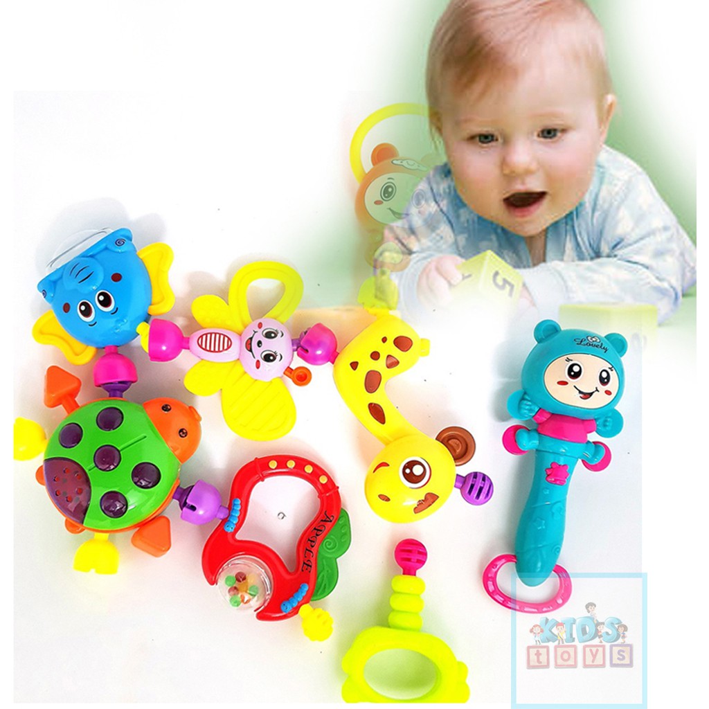 Lục lạc, xúc xắc bộ đồ chơi cho bé, nhiều hình thù nghộ nghĩnh