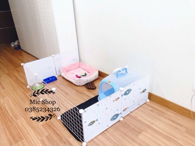 Chuồng quây chó mèo lắp ghép , lưới sắt thép làm lồng thú cưng