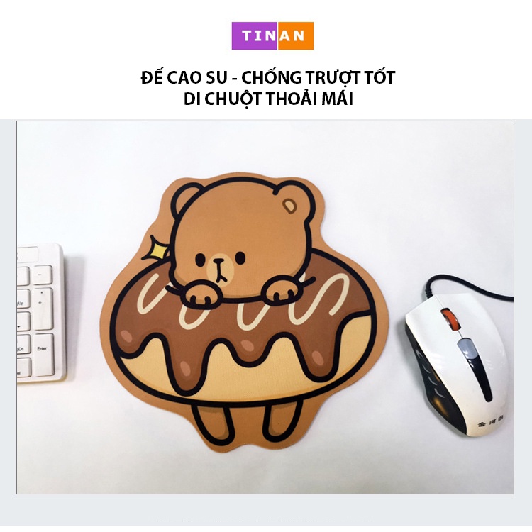 Miếng Lót Chuột Vải Nhiều Hình Đẹp, Đế Cao Su Chống Trượt, Mousepad Mềm Dày (Hình Tự Chụp)