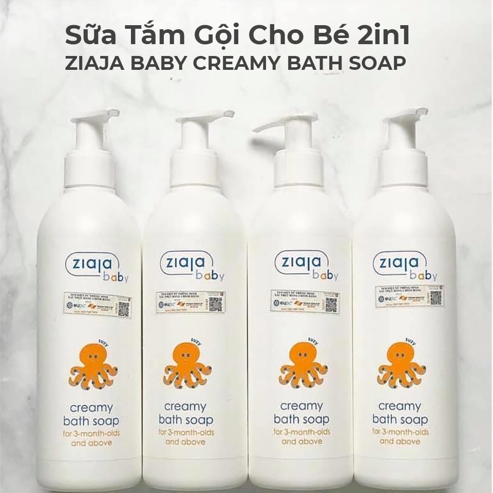 ✅ SỮA TẮM GỘI CHO BÉ 2in1 ZIAJA BABY CREAMY BATH SOAP 300ML