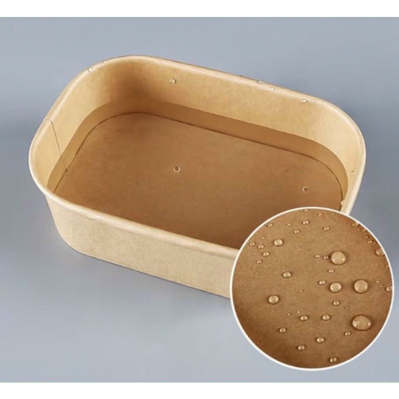 50 cái Hộp giấy chư nhật  bento kèm nắp 750ml, 1000ml