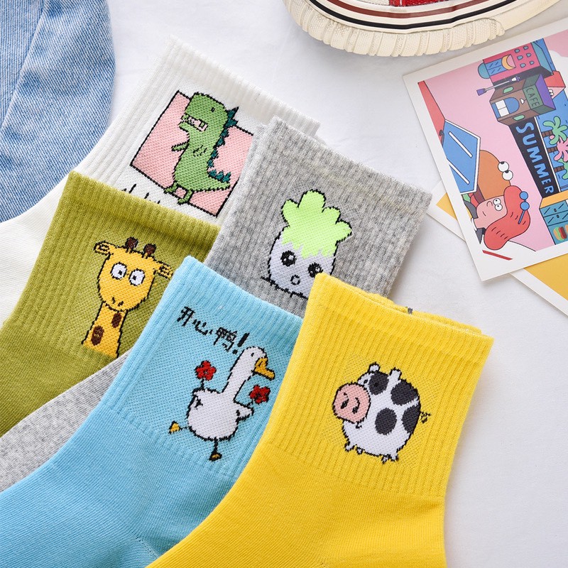 Tất unisex Bateno cao cổ nhiều màu phong cách Hàn Quốc độc đáo TN84