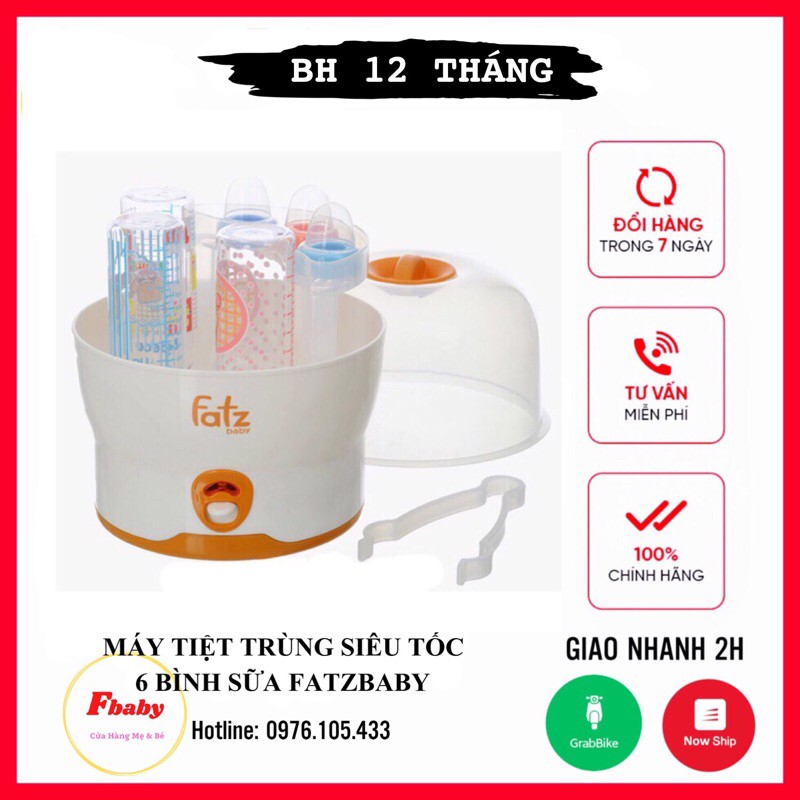 [Bh 12 tháng]  Máy tiệt trùng siêu tốc 6 bình sữa fatz baby Hàn Quốc