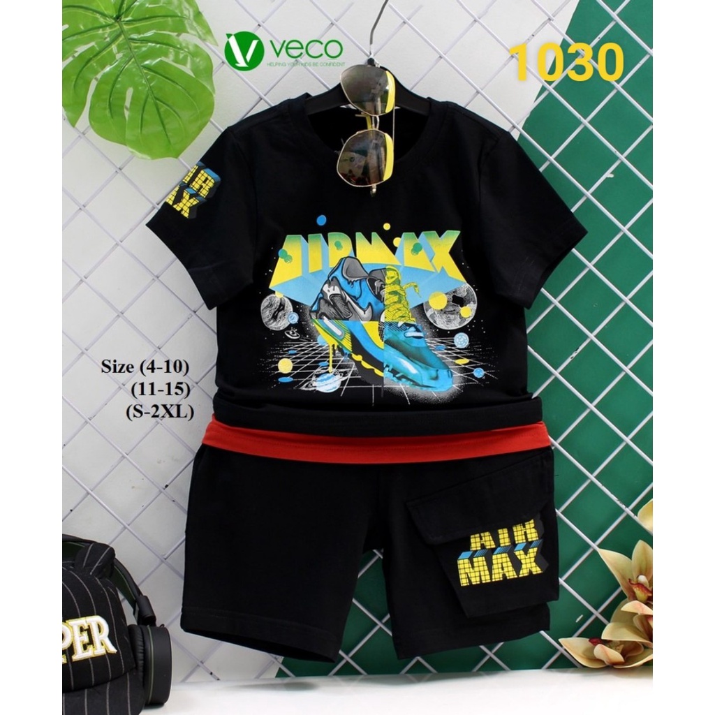 Veco bộ thun in giày đen