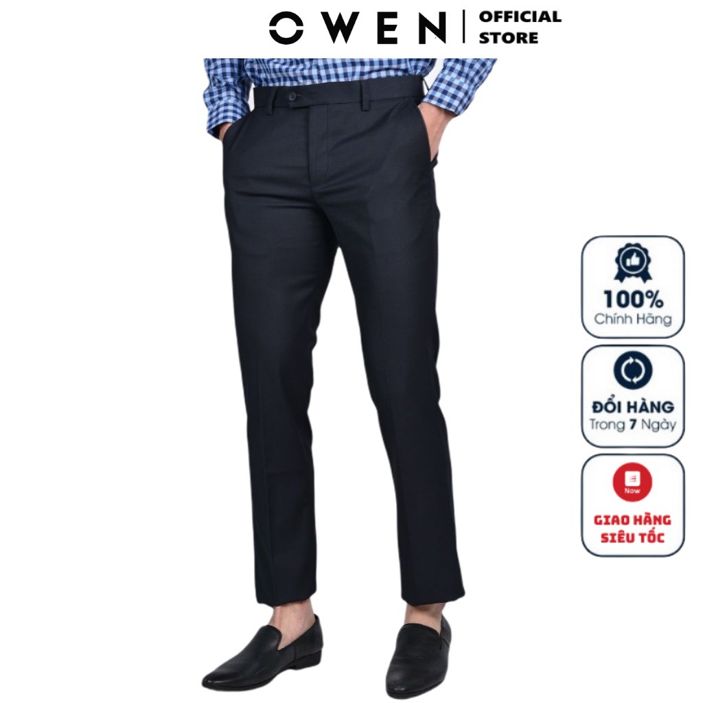 Quần Tây Nam Owen QS22981 Quần Âu Nam Dáng Slim Fit Màu Xanh Đen