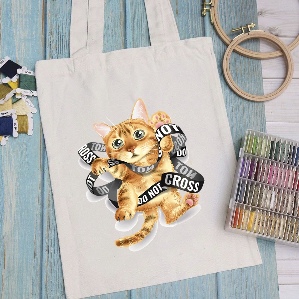 Túi vải túi Tote TEDDY ART - Mẫu 3 vải canvas dày đẹp cho nữ có khóa miệng đi học đi chơi. In hình theo yêu cầu