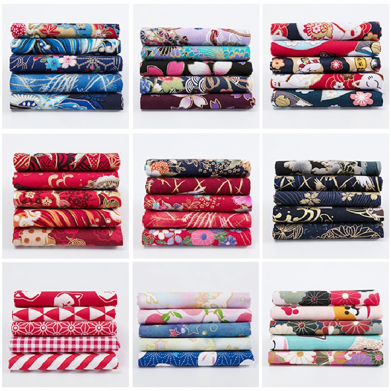 Set 5 Tấm Vải 100% cotton 20x24cm Phong Cách Nhật Bản
