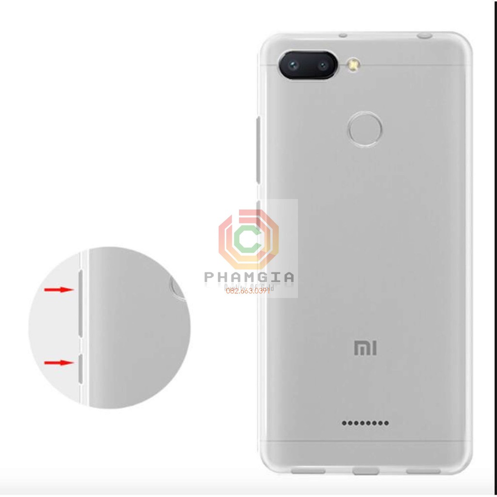 Ốp lưng Xiaomi Redmi 6 silicon dẻo trong cao cấp