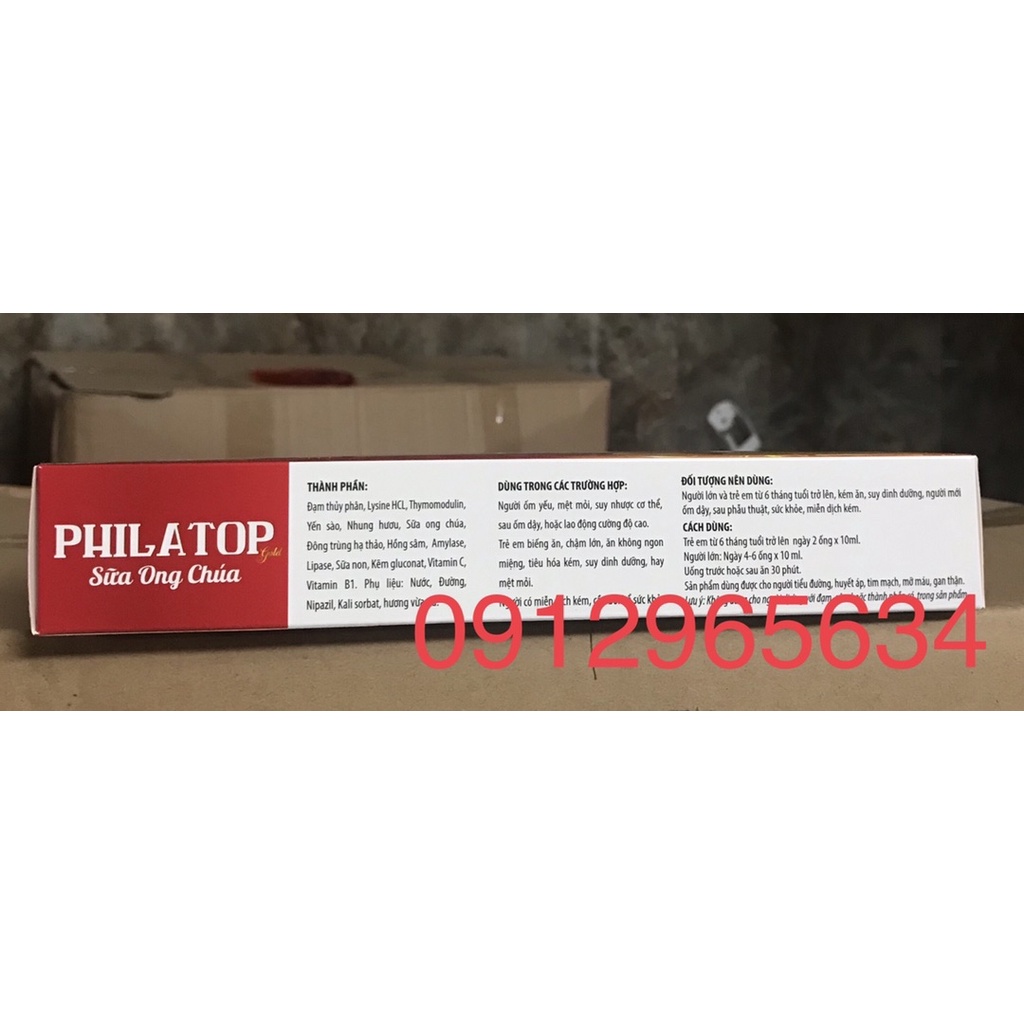 Philatop sữa ong chúa nâng cao sức khoẻ tăng đề kháng phục hồi sau khi ốm tiêu hoá tốt ăn ngon chính hãng 20 ống