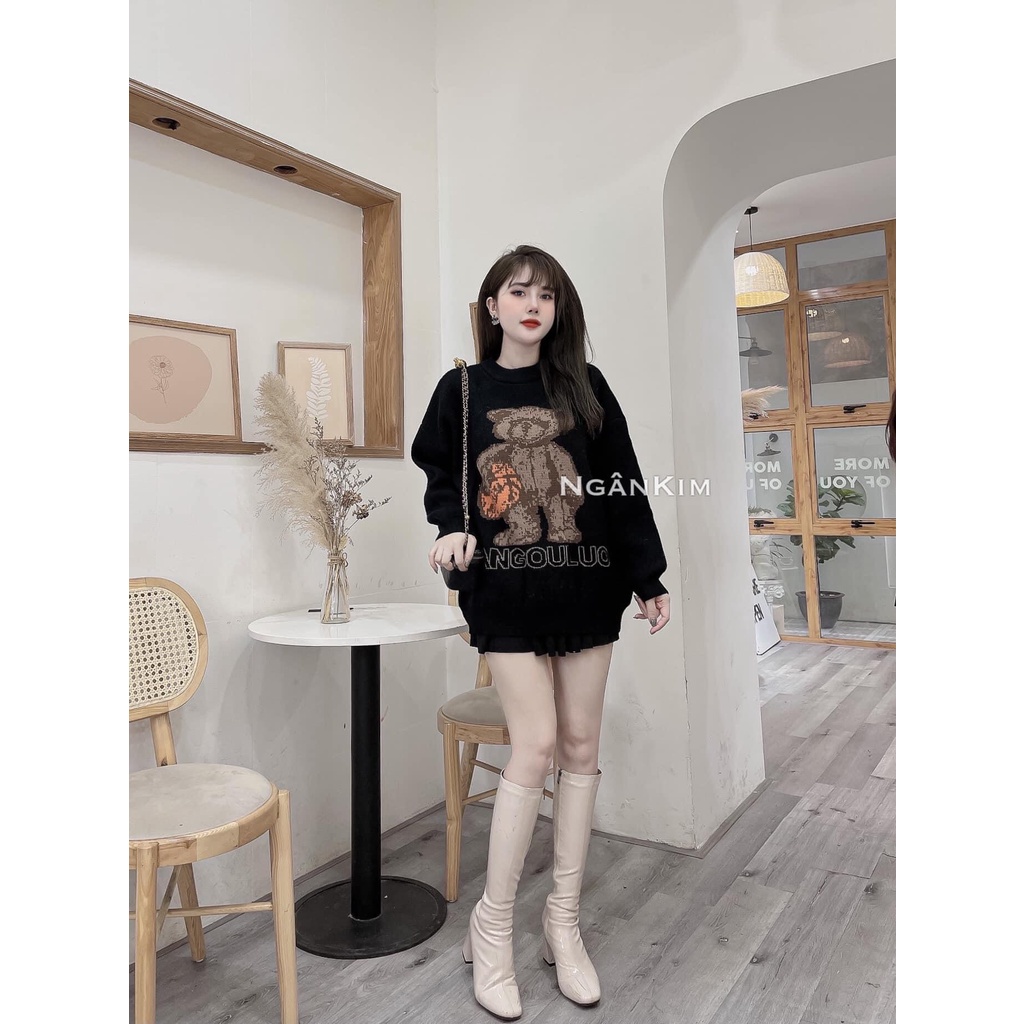 [ảnh thật] Áo len qc from rộng gấu ôm bóng | BigBuy360 - bigbuy360.vn